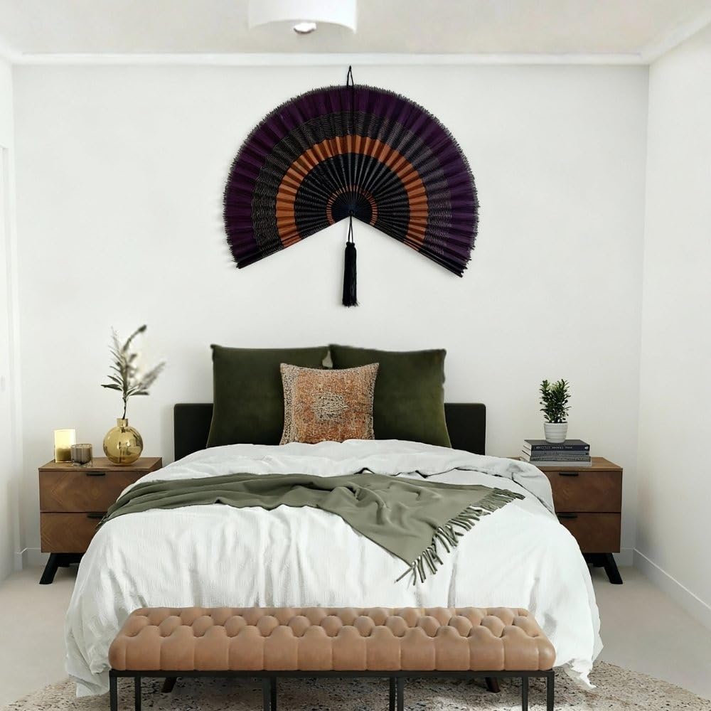 Bamboo Fan Wall Decor (Ebony / 31inch)