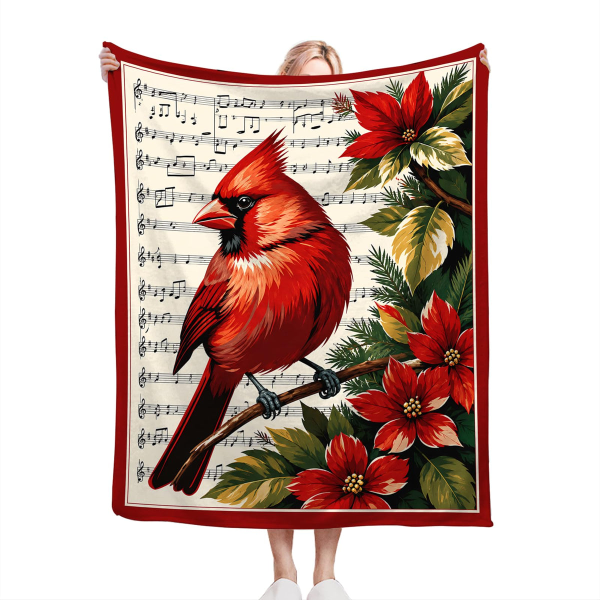Christmas Cardinal Blanket Bird Lover Gifts Throw Blanket 40"X50" (40"x50" / Cardinal01)