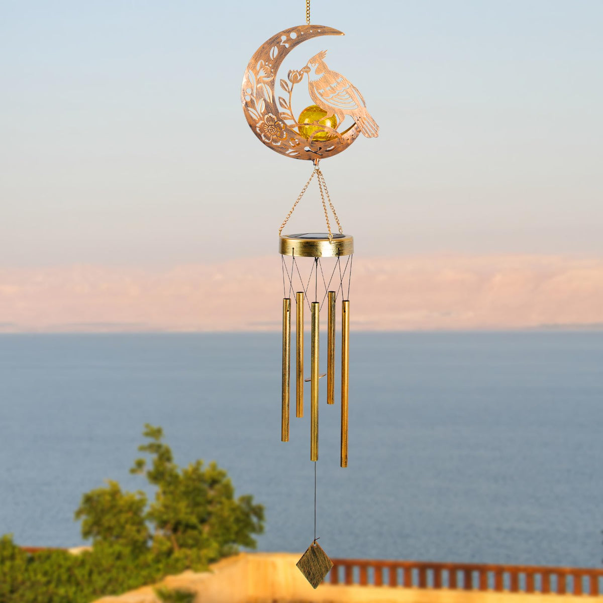 Rosefinch Solar Wind Chime for Outside (Rosefinch)