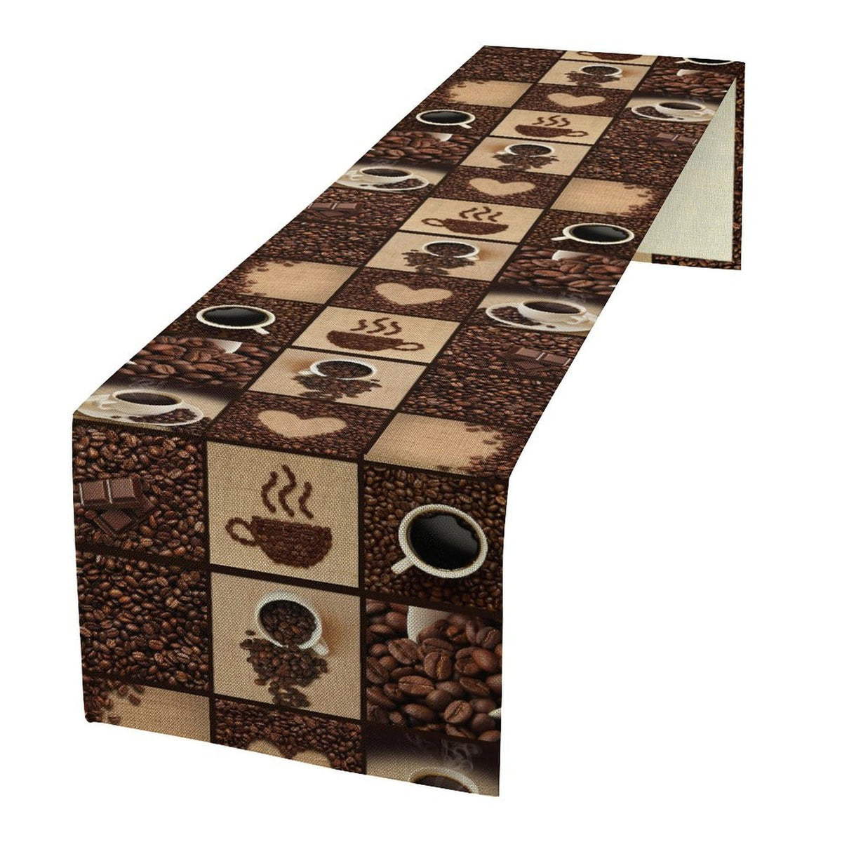 Modern Art Coffee Cup Coffee Bean Abstract Heart Print Non (13x72inch / Coffee-1)