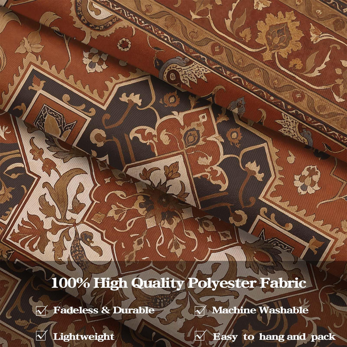 Vintage Floral Tapestry Wall Hanging Hippie Indian Bohemian Mandala Tapestry Aesthetic Retro Carpet Brown Small Tapestries for Mural Bedroom Living Room Dorm Decor 60 x 44 Inch (Eight Angles / 60"L x 44"W)