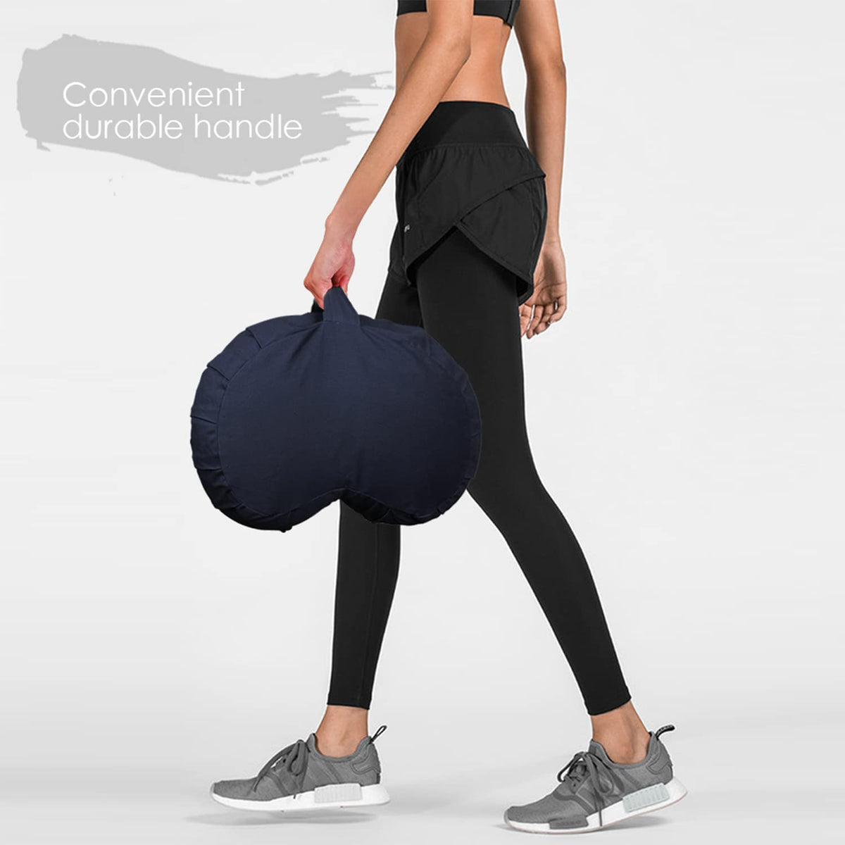 Round Zafu Meditation Cushion D=16" H=5.5" Zabuton Meditation Pillow Yoga Bolster Yoga Pillow Floor seat Zippered Organic Cotton Cover Natural Buckwheat Kneeling Pillow (Purple)