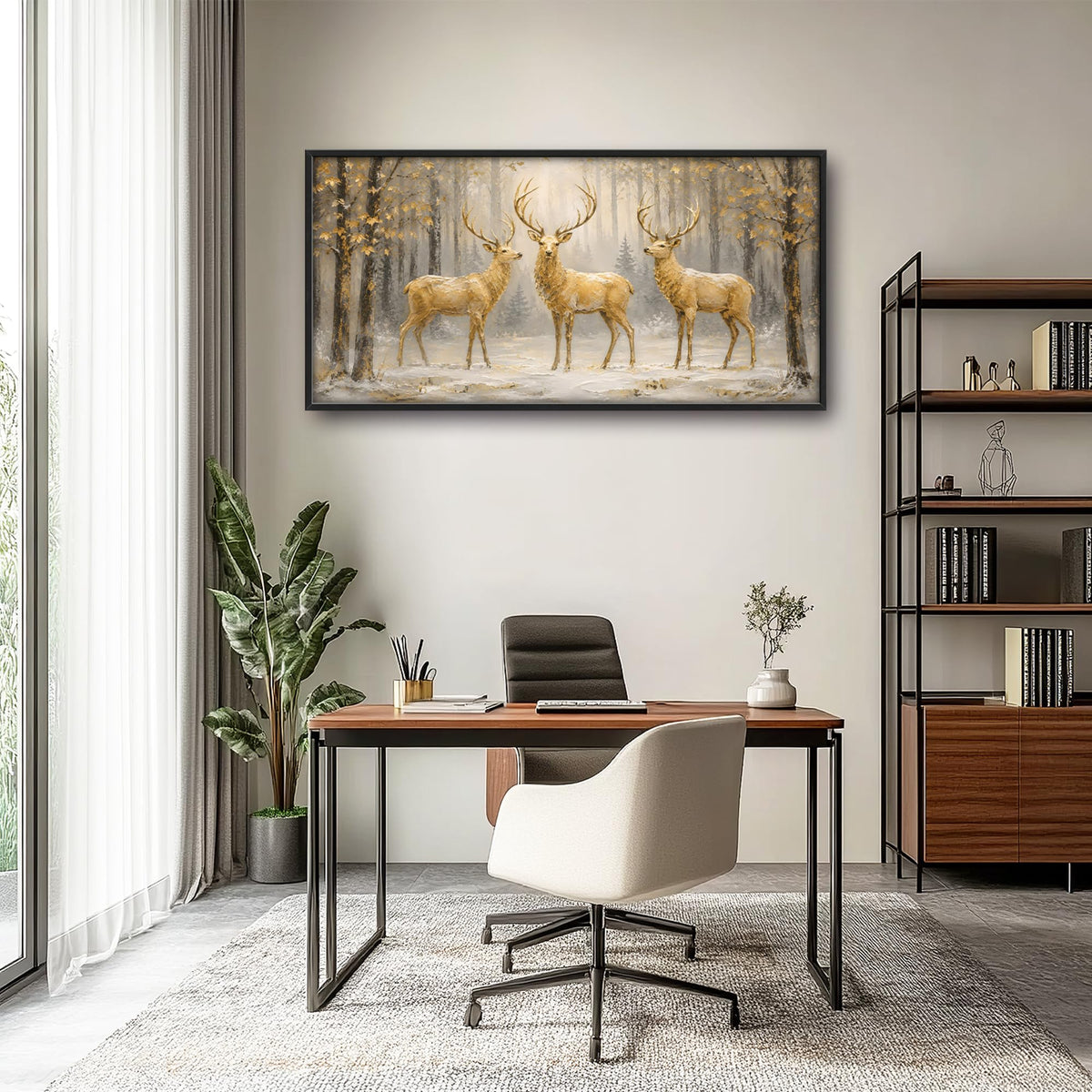 Deer Large Wall Art (deer / 60"L x 30"W)