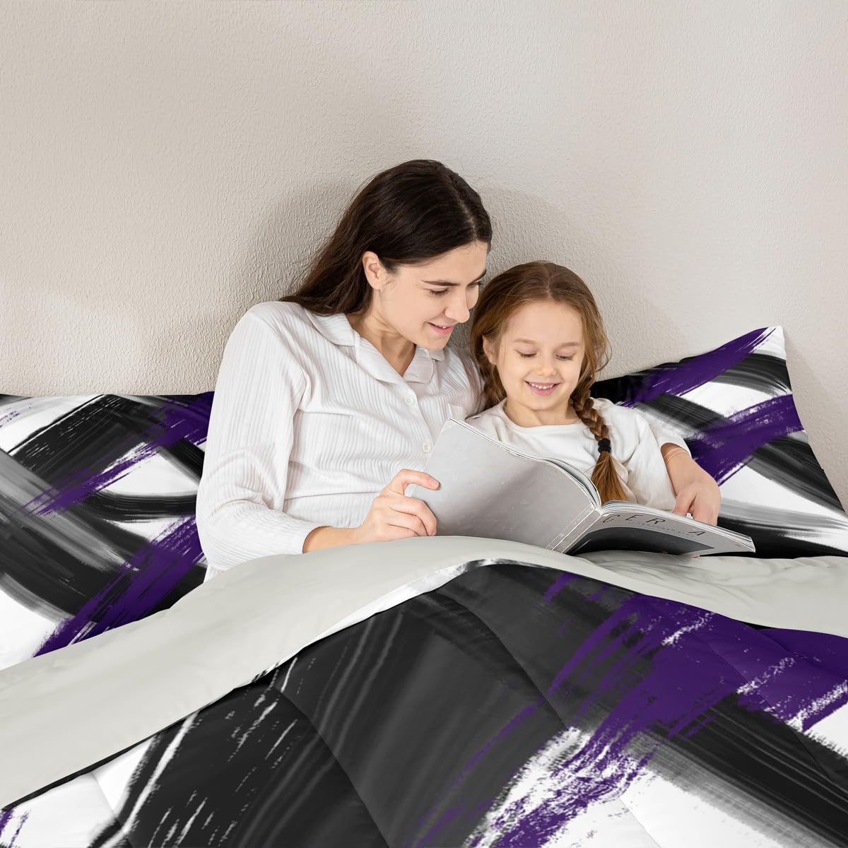 Black Purple Comforter Set Full Size Bedding Set (Multi 45689 / Full)