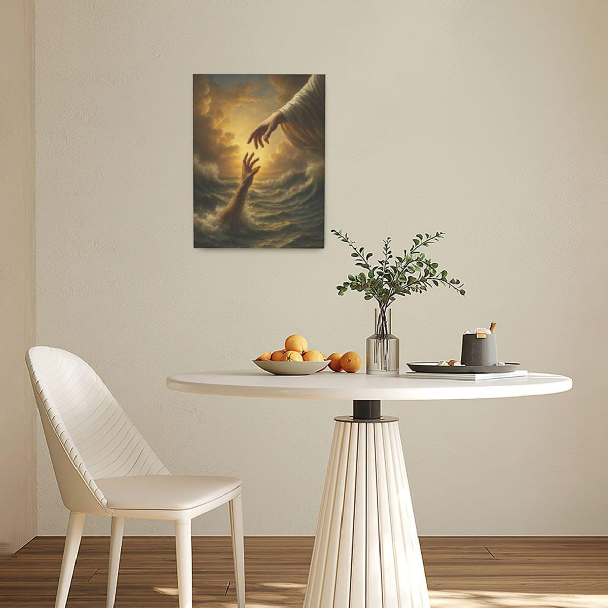 Jesus Wall Art Christian The Hand of God Wall Decor Religious Bible Canvas Paintings Pictures Christ Prints Artwork Framed Decorations For Church Prayer Room Bedroom Living Room Gifts 12" x 16" (Jesus / 16"L x 12"W)