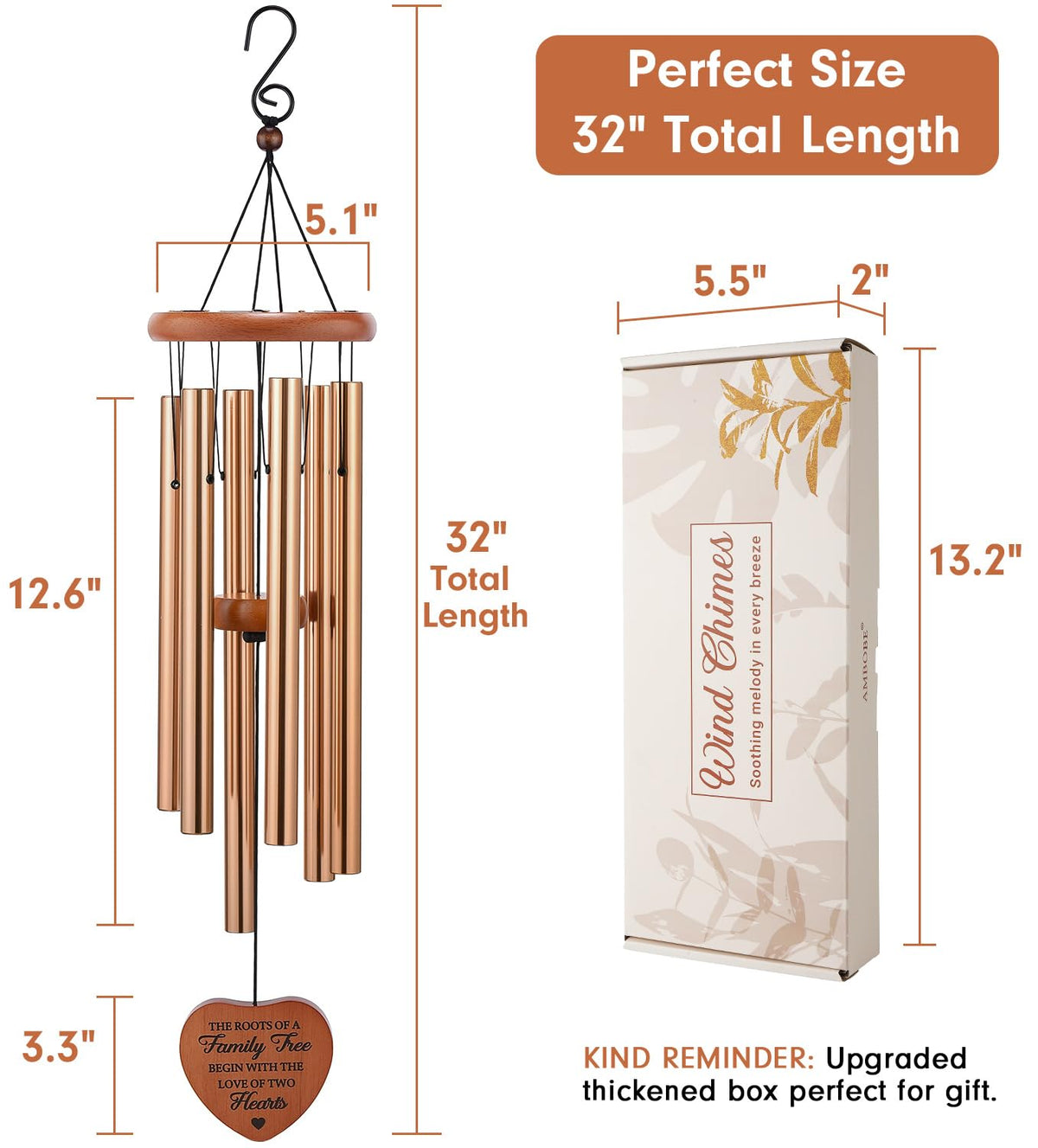 50th Wedding Anniversary Wind Chime Gifts (50th Anniversary Gift)