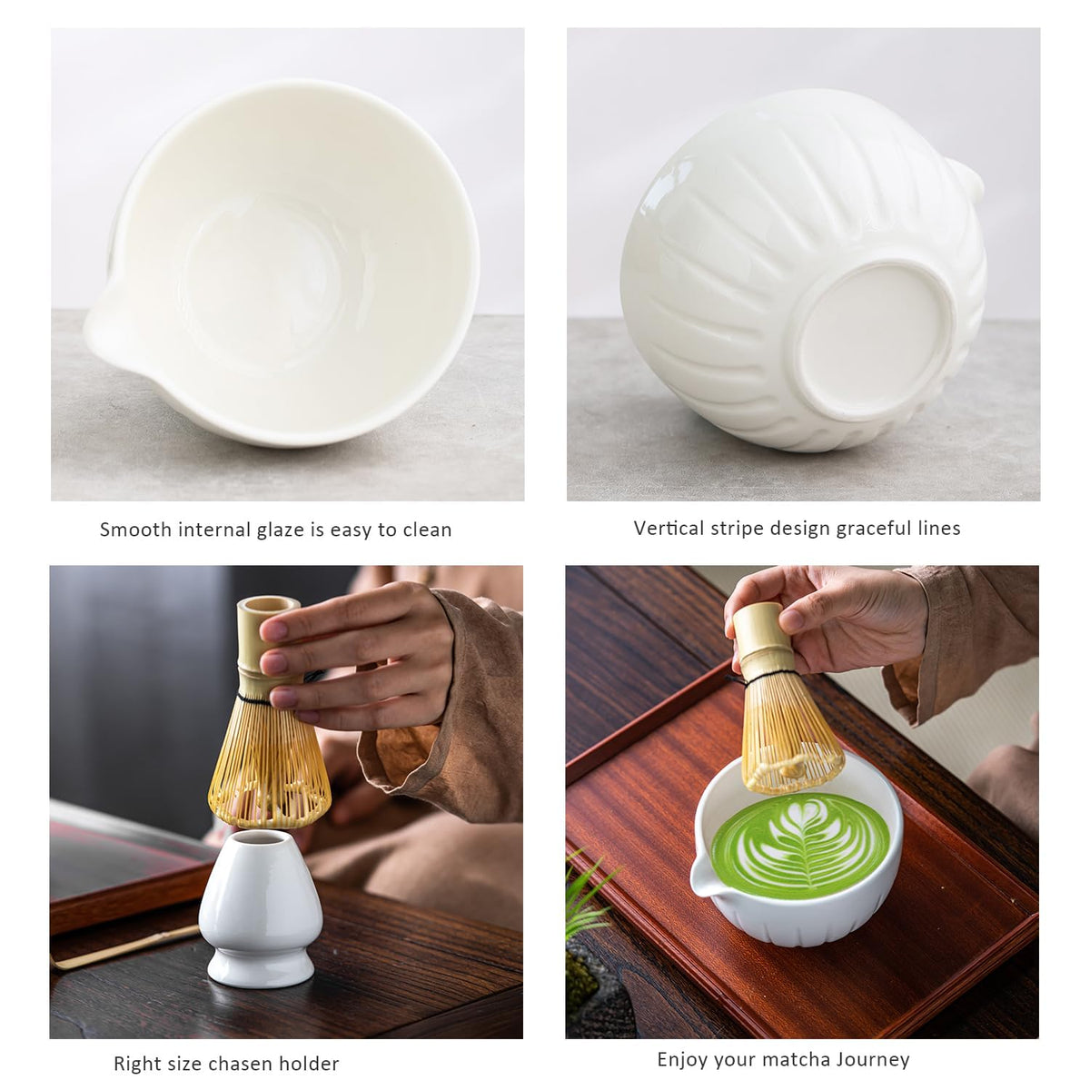 Matcha Set Match Bowl and Whisk (White)