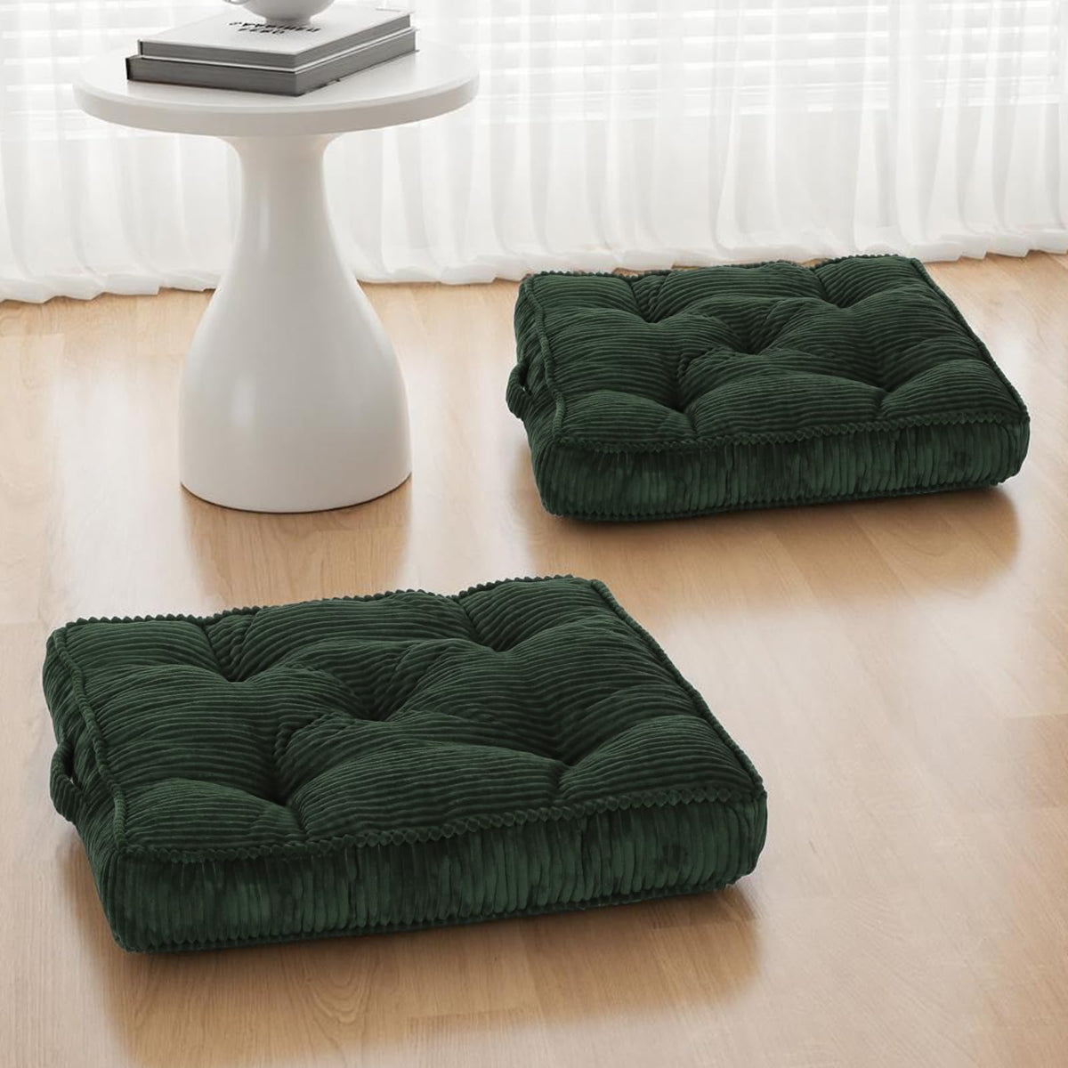 Meditation Floor Cushion (Green / 22x22x4 inch)