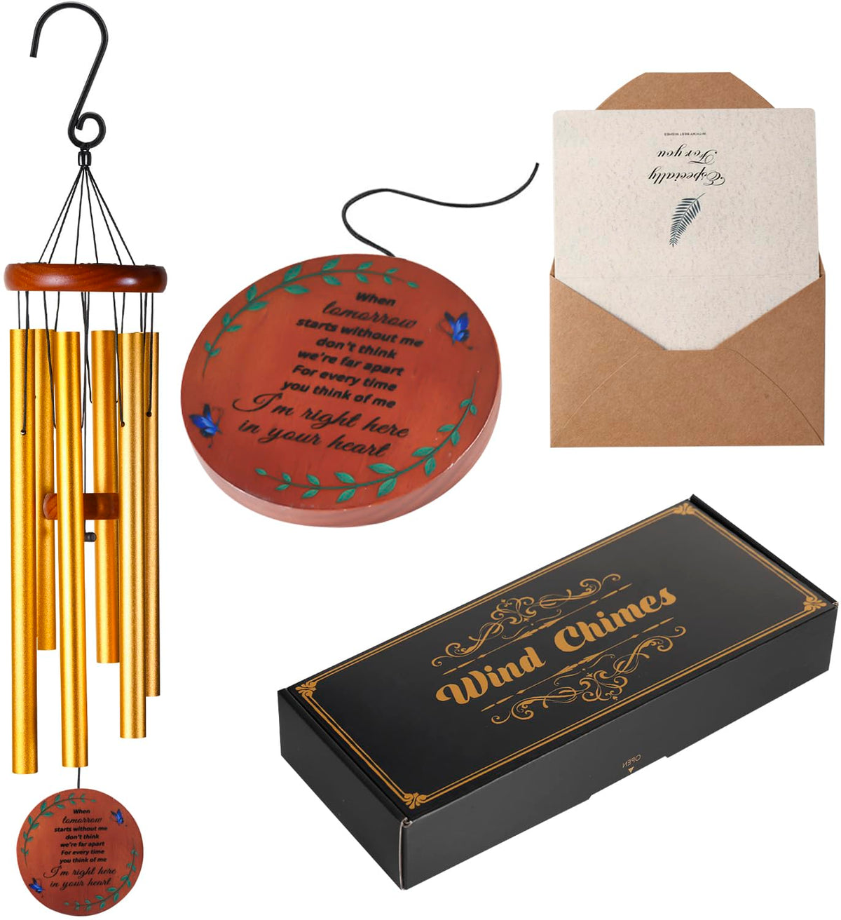 Memorial Wind Chimes (Gold - Round Design)