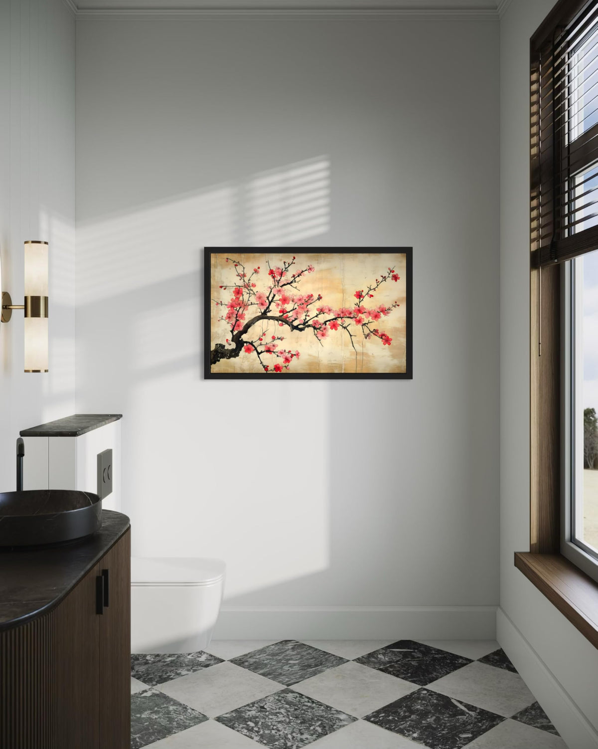 Cherry Blossoms Framed Wall Art Print Poster (Cherry Blossoms / 14"L x 11"W)