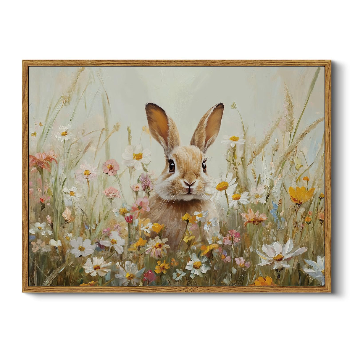 Easter Bunny Framed Canvas Wall Art (Watching / 16"L x 12"W)