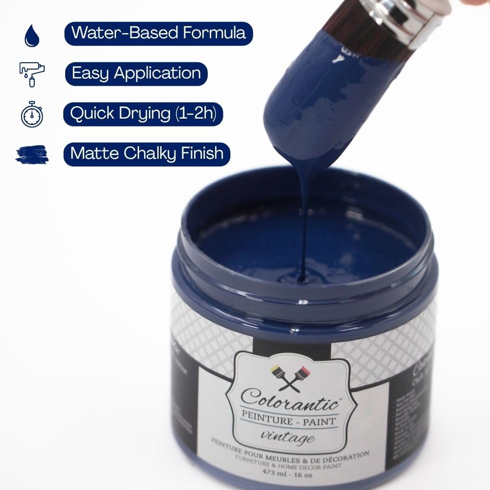 BLUE MOON Chalk Paint Based for Furniture DIY (Blue Moon / 16 Fl Oz (Pack of 1))