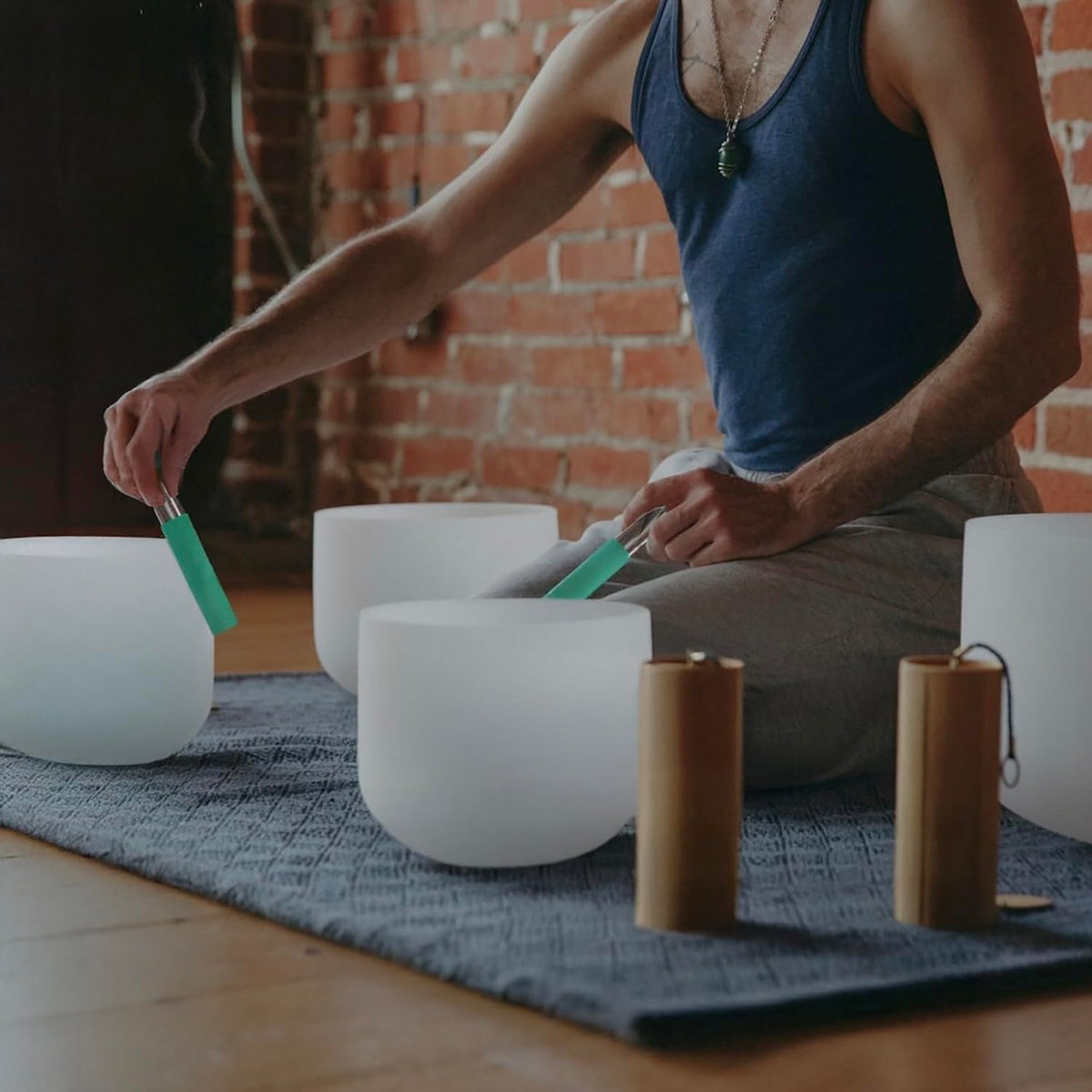 5 Pcs Singing Bowl Mallet Set (Green)