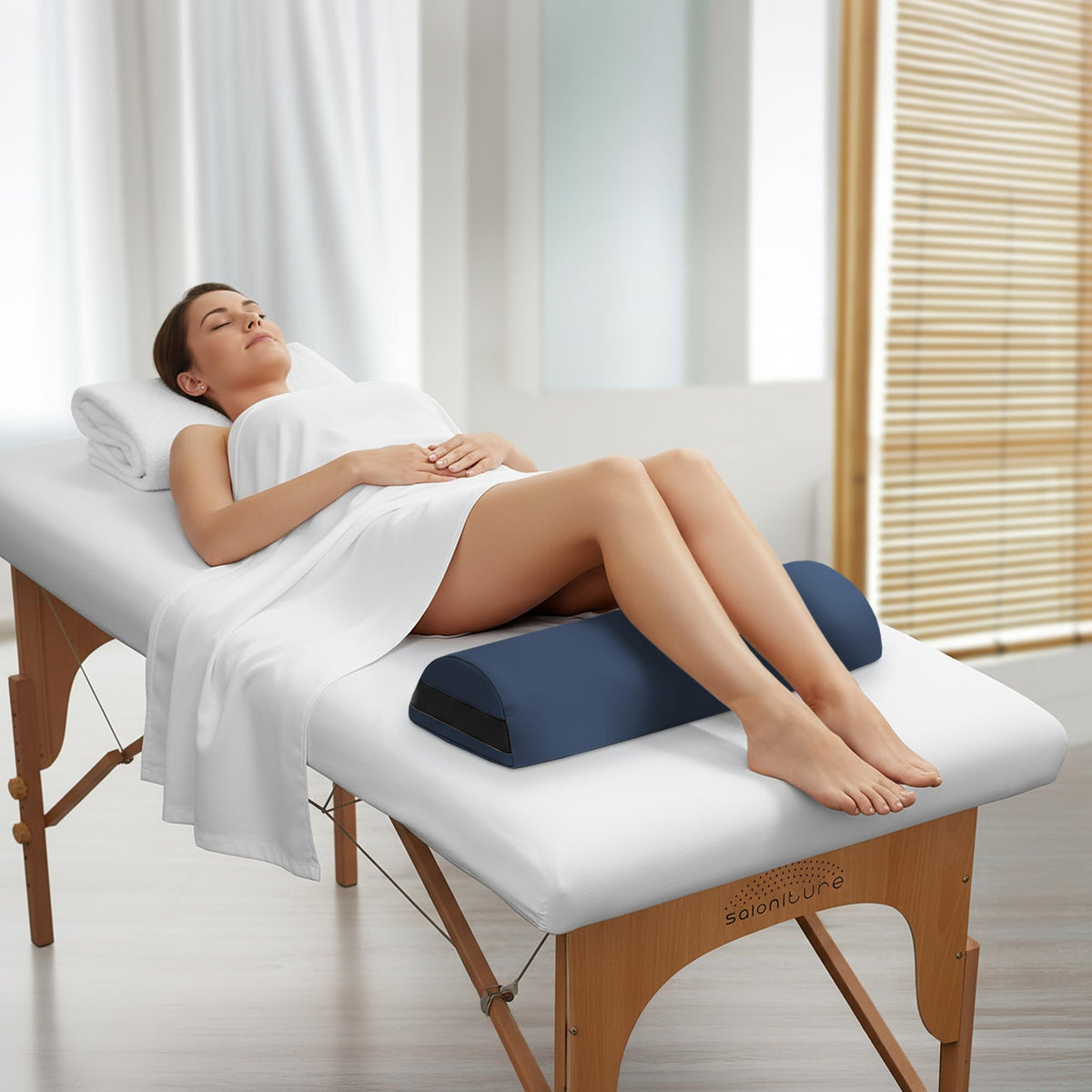 Jumbo Half Round Massage Table Bolster Under (Blue)