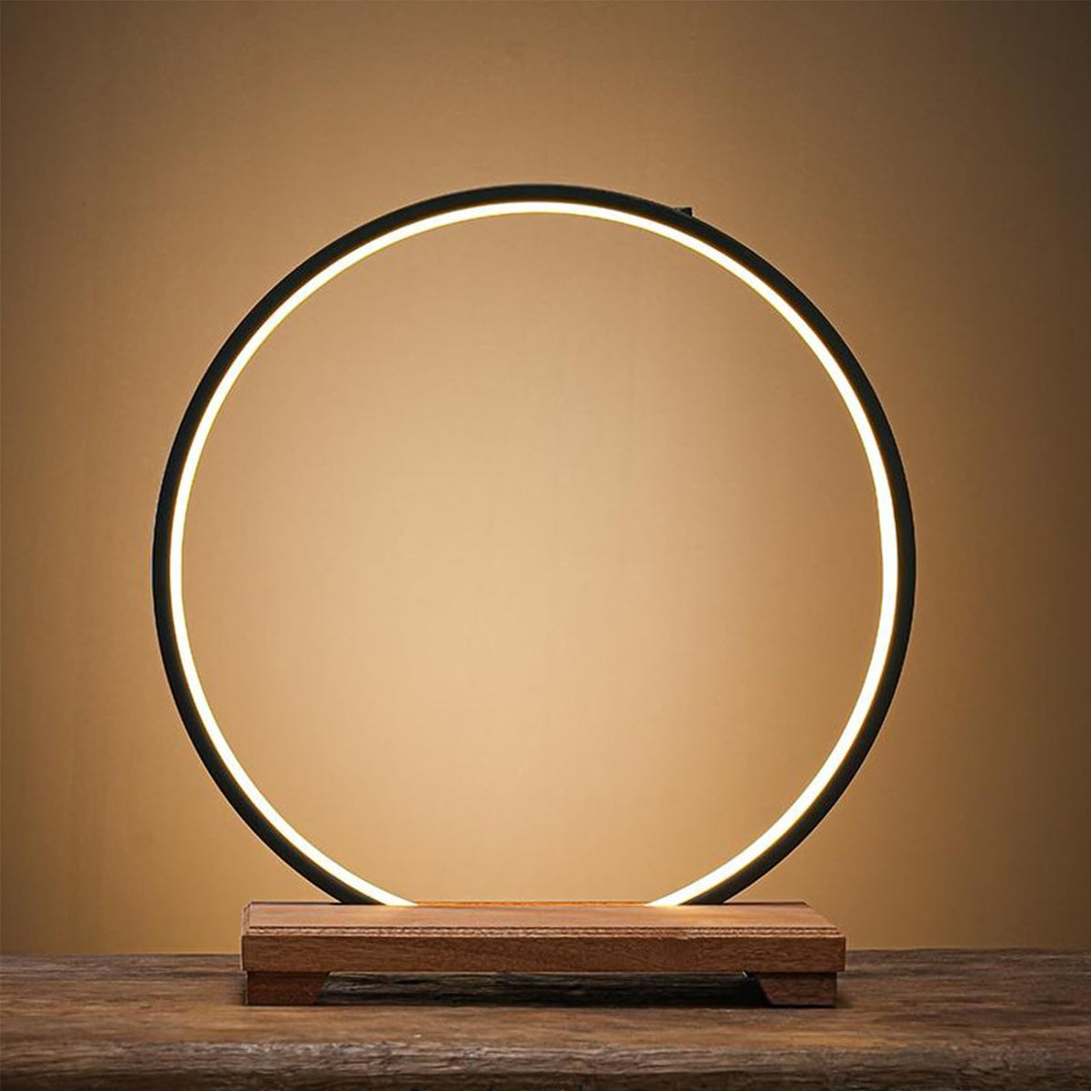 Tabletop Wooden Buddhist Altar Cabinet with LED Lamp Ring (B / 30cm/11.8in)