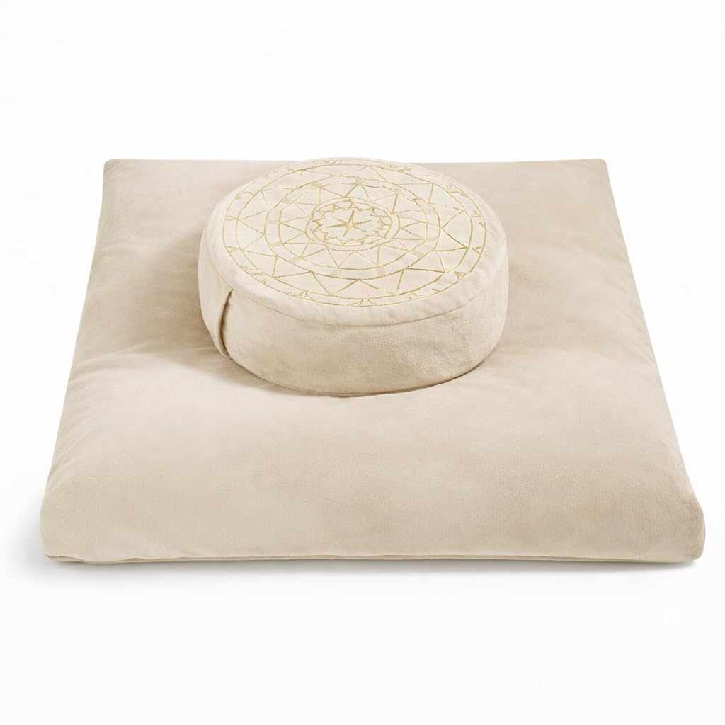 Zafu & Zabuton Meditation Cushion Set (Khaki)