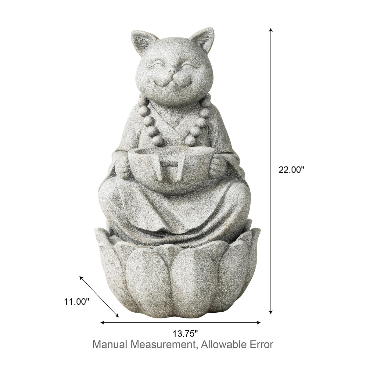 Water Fountain Outdoor (Concrete Cat / 22"H)