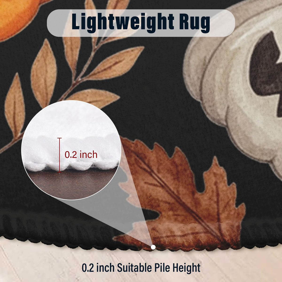 Halloween Round Area Rug 4ft (Spooky-orange White Pumpkin / 4' (Round))