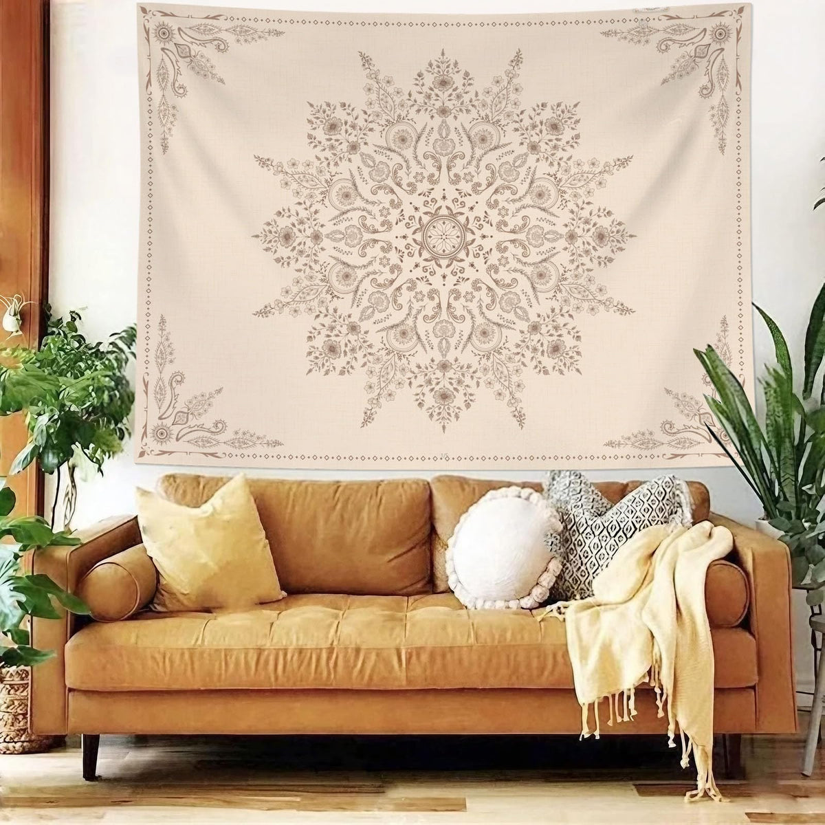 Bohemian Tapestry Wall Hanging (80"L x 60"W / WhiteSimple2)