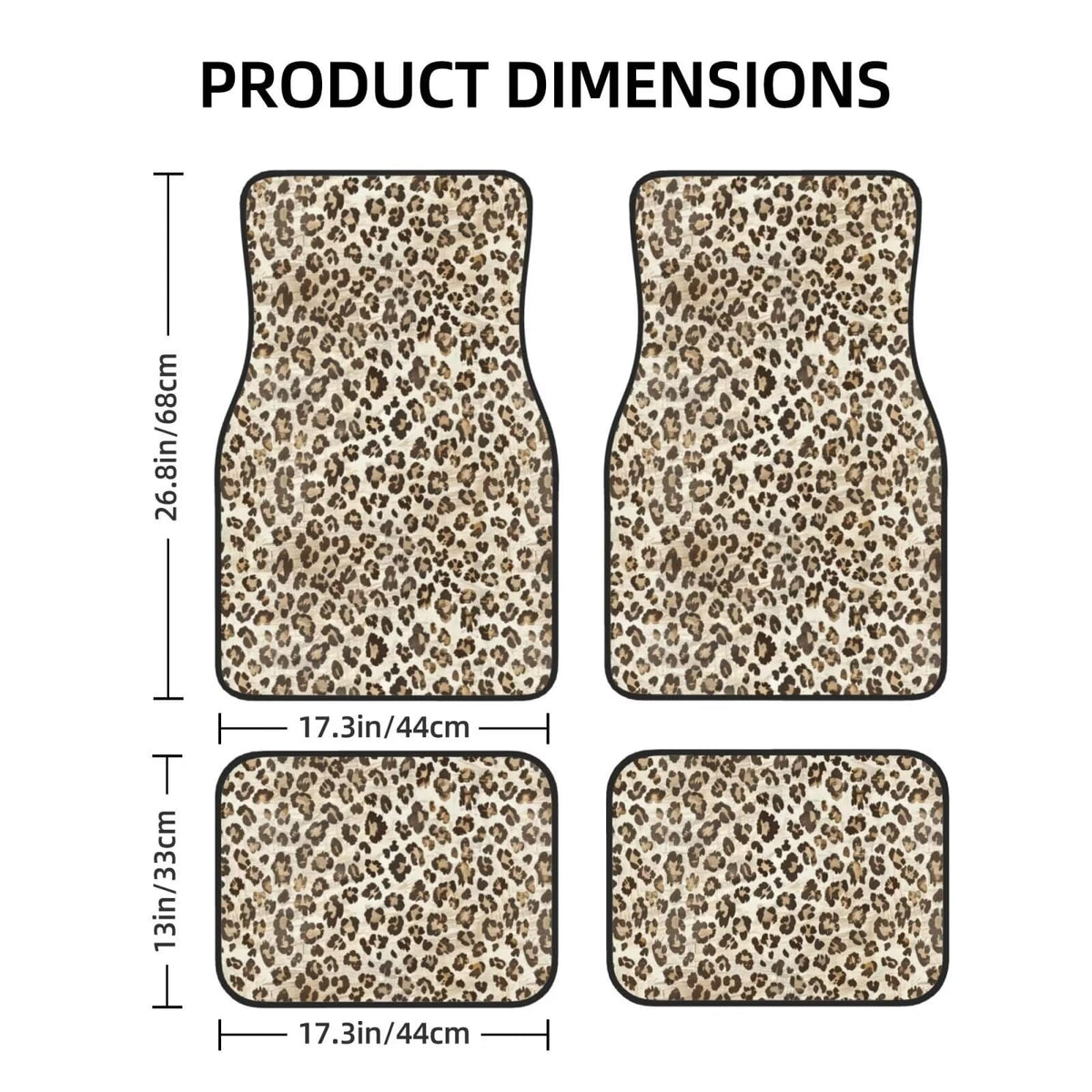 Leopard Print Car Floor Mats Set of 4 (Leopard Print)
