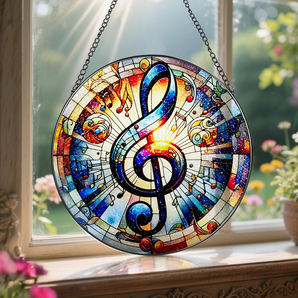 Stained Glass Window Hanging (Musical)