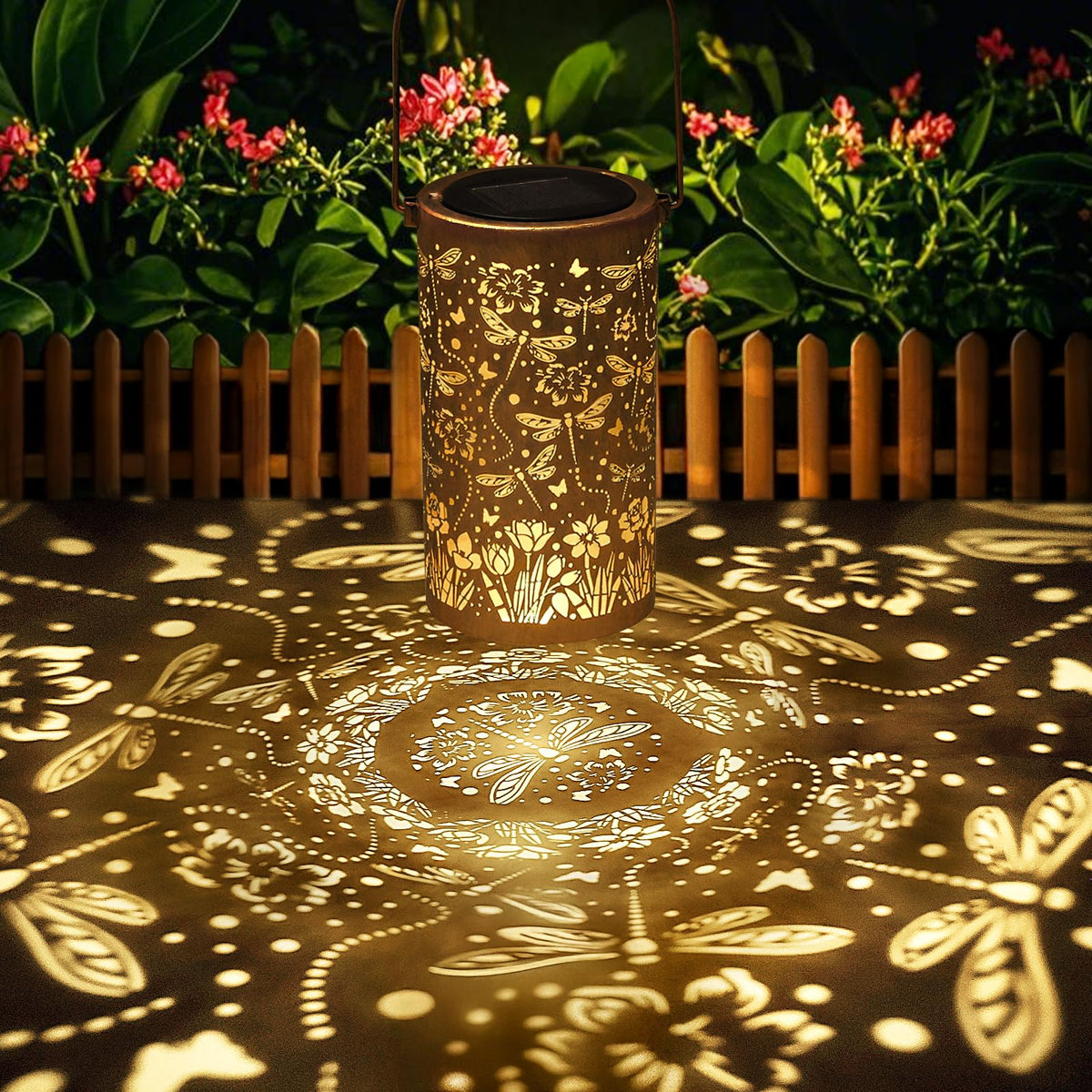 Solar Lanterns Outdoor Garden Decor Birthday Gift for Women Mom (3.9''x11.7'')