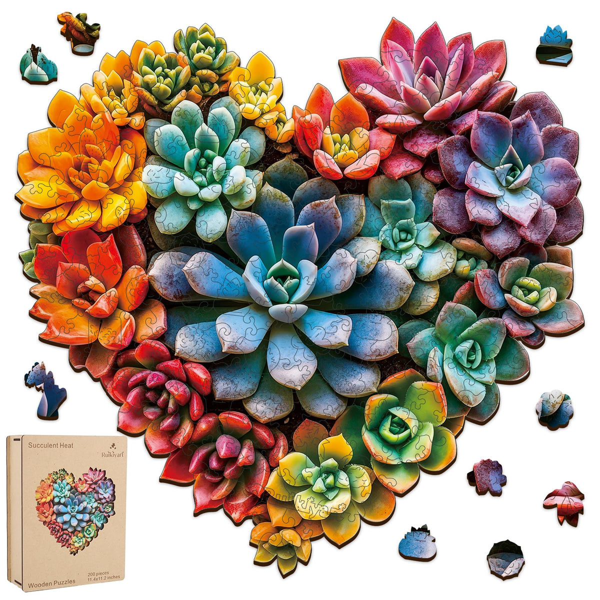 200 Pieces Jigsaw Puzzles (Succulent Heart B / 200 pieces)