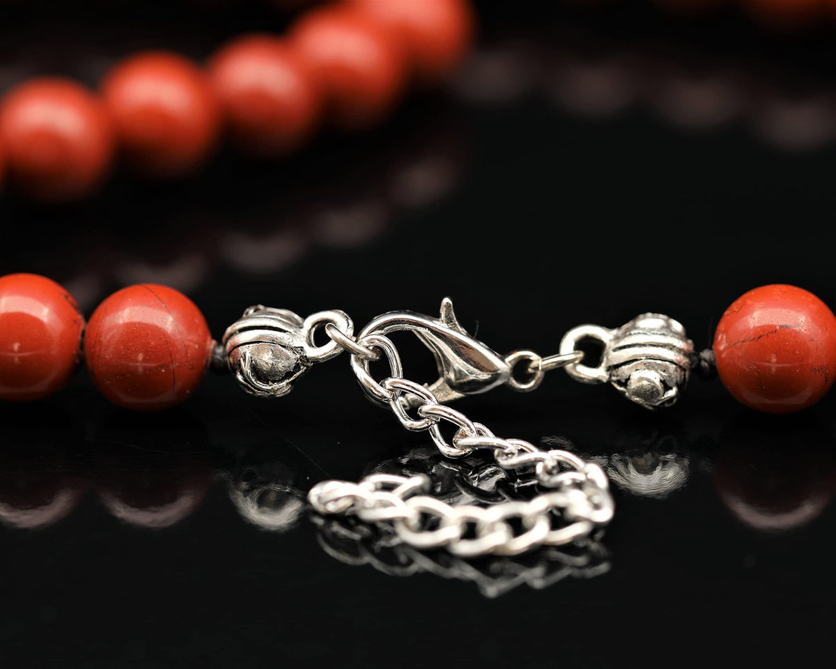 Natural Red Jasper Beaded Choker Necklace (Red Jasper / 22 Inches)