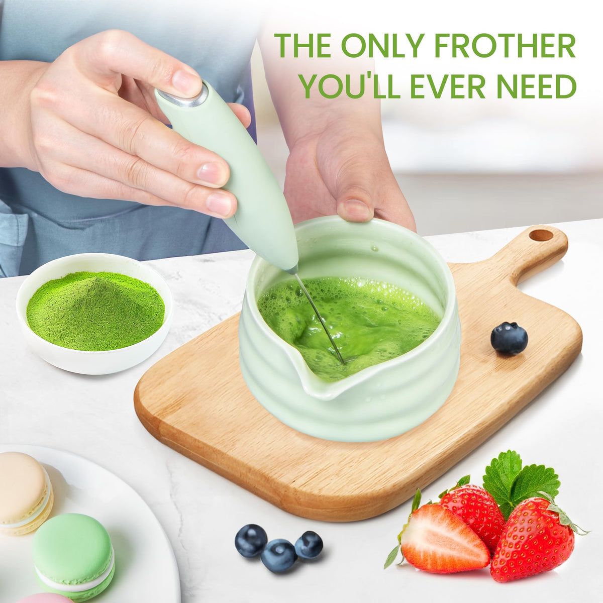 Matcha Whisk Set and Bowl (Green)