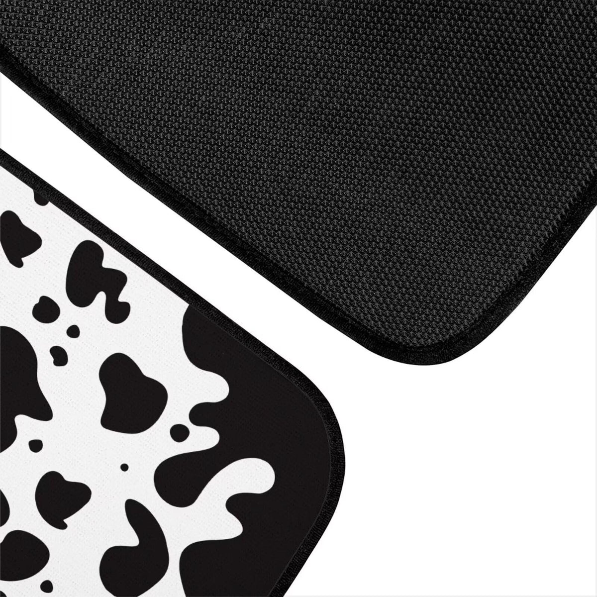 Black Cow Print Car Floor Mats Universal Rubber Floor Mats for Cars Black Car Accessories (Black Cow Print)