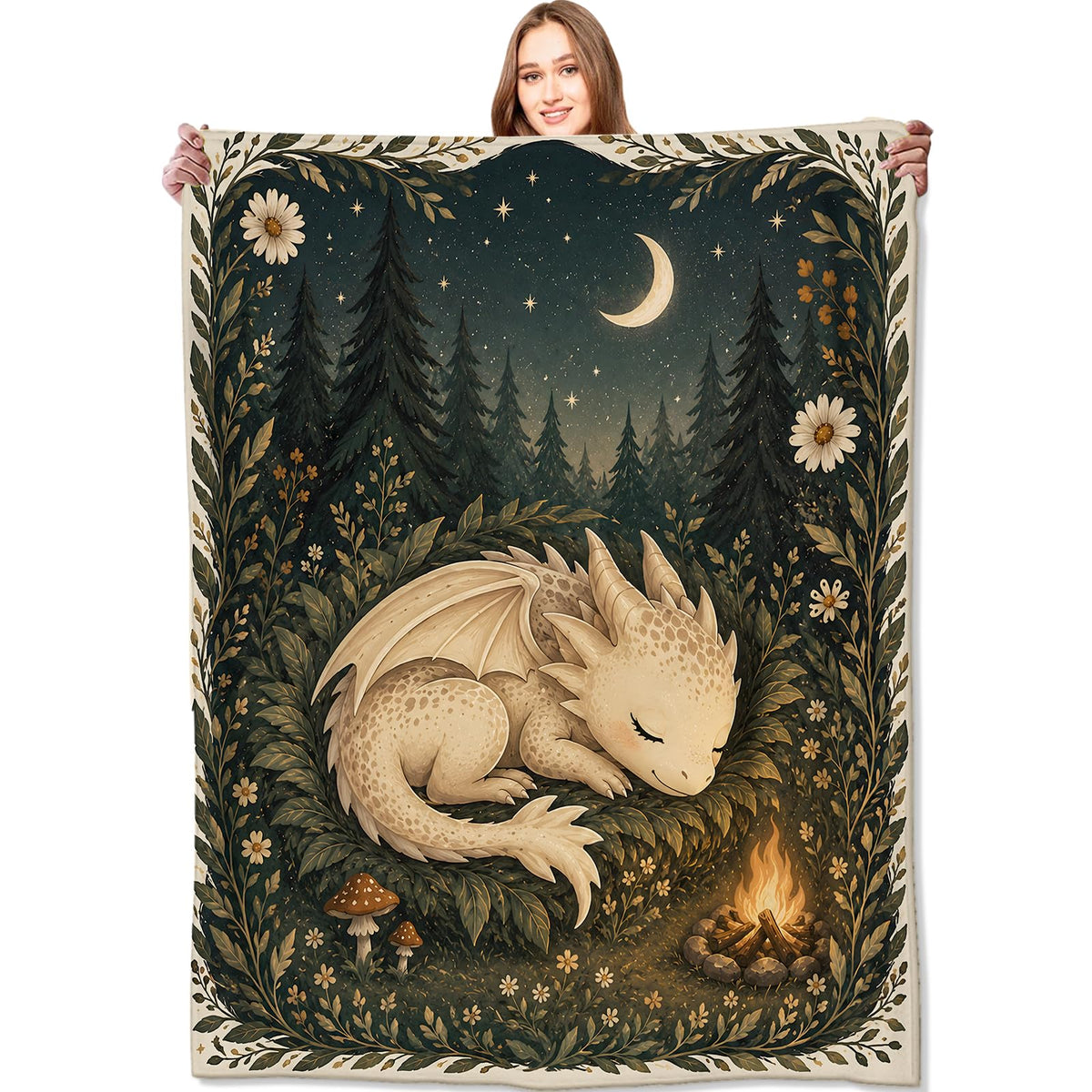 Sleeping Dragon Flannel Blanket (Sleeping Dragon / 50x60 inch)