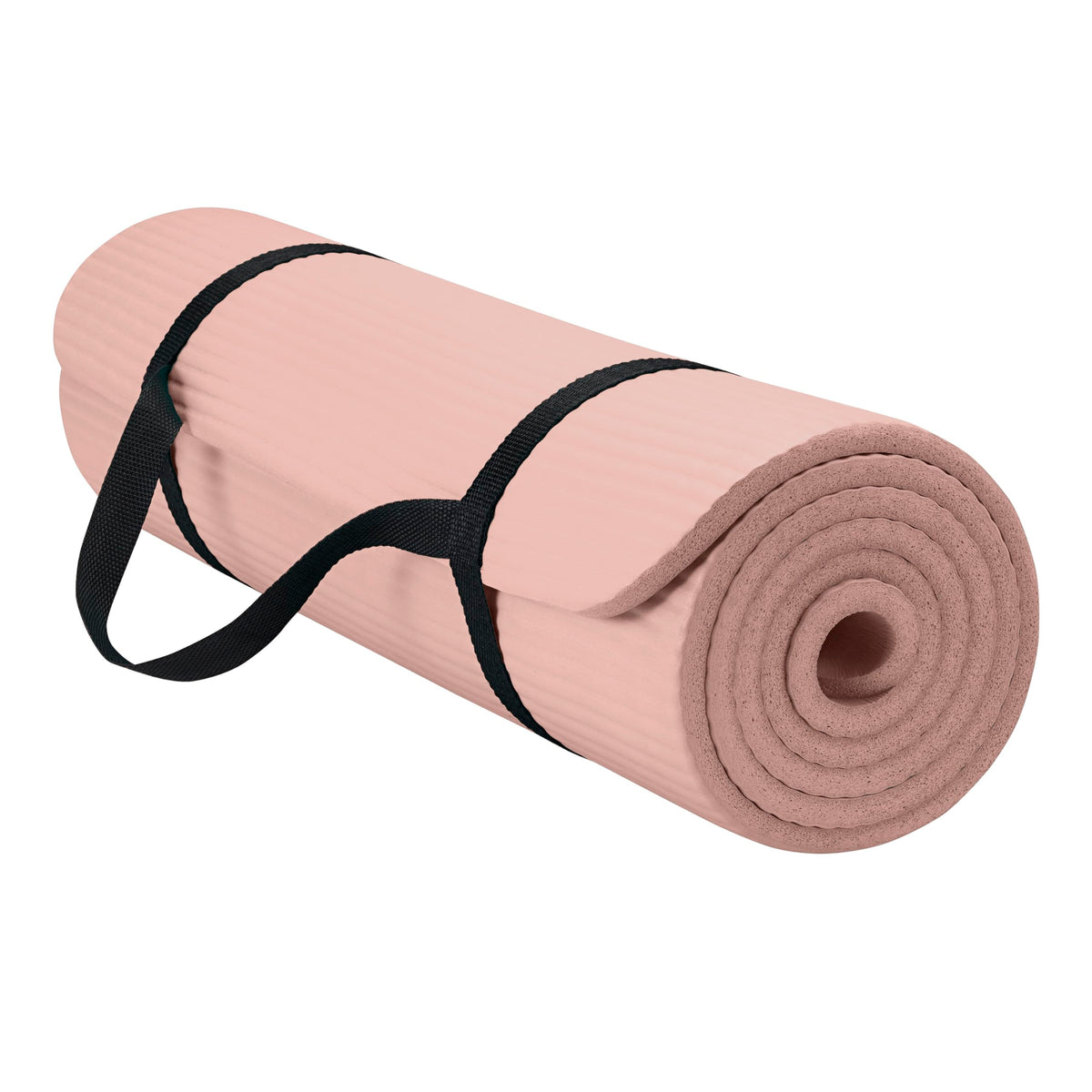 Essentials Thick Yoga Mat with Easy (French Rose / 2/5" (10MM))