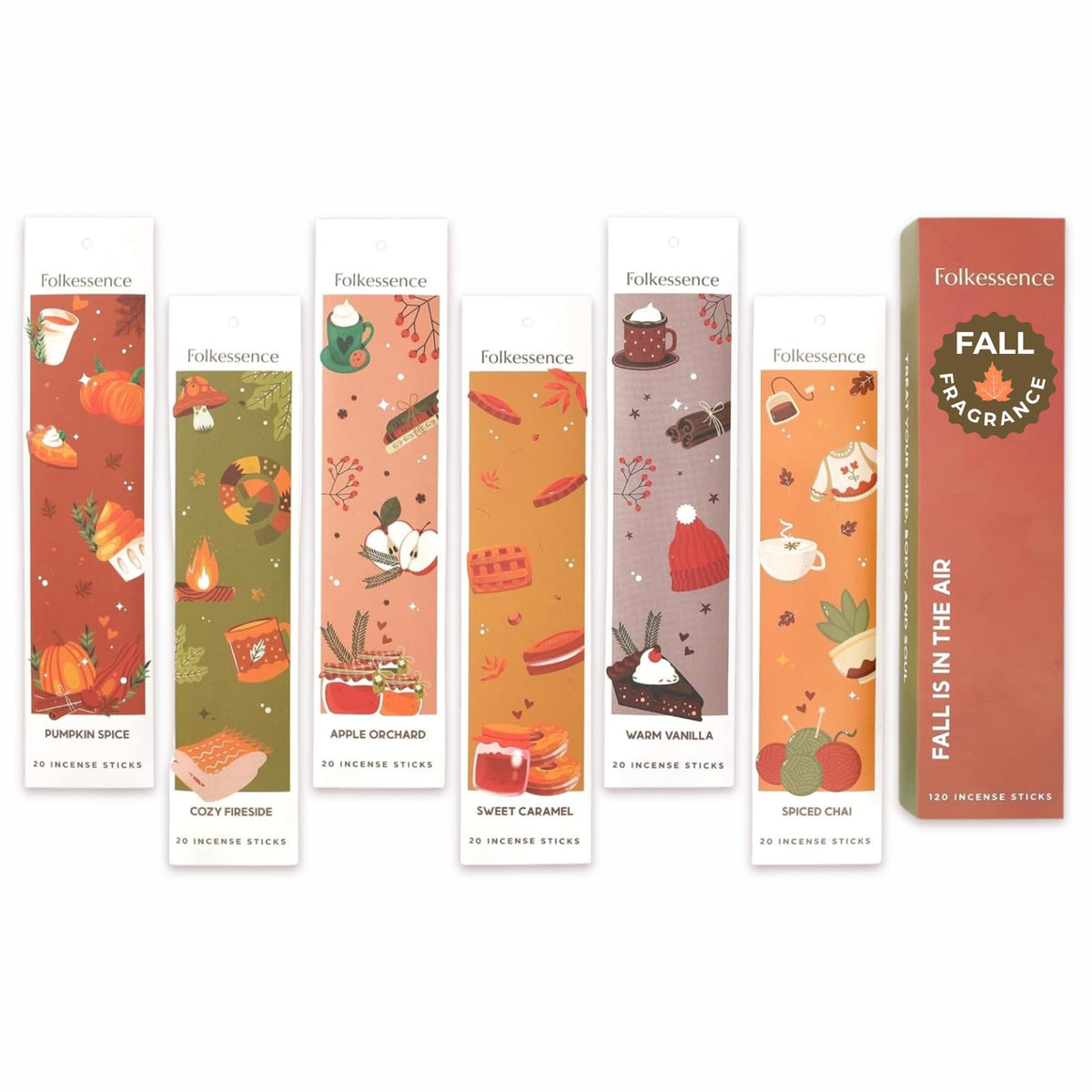 Premium Fall Incense Sticks Vanilla (Pack of 120)