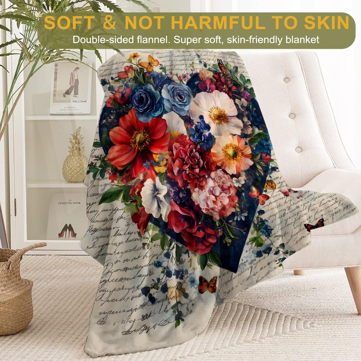 Heart of Love Flannel Blanket (40x50in / Heart)