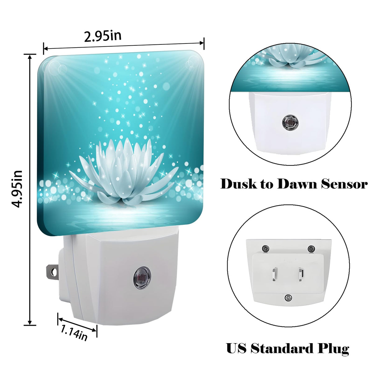 Sparkle Blue Zen Lotus Flower Night Light (Sparkle Blue Zen Lotus Flower)