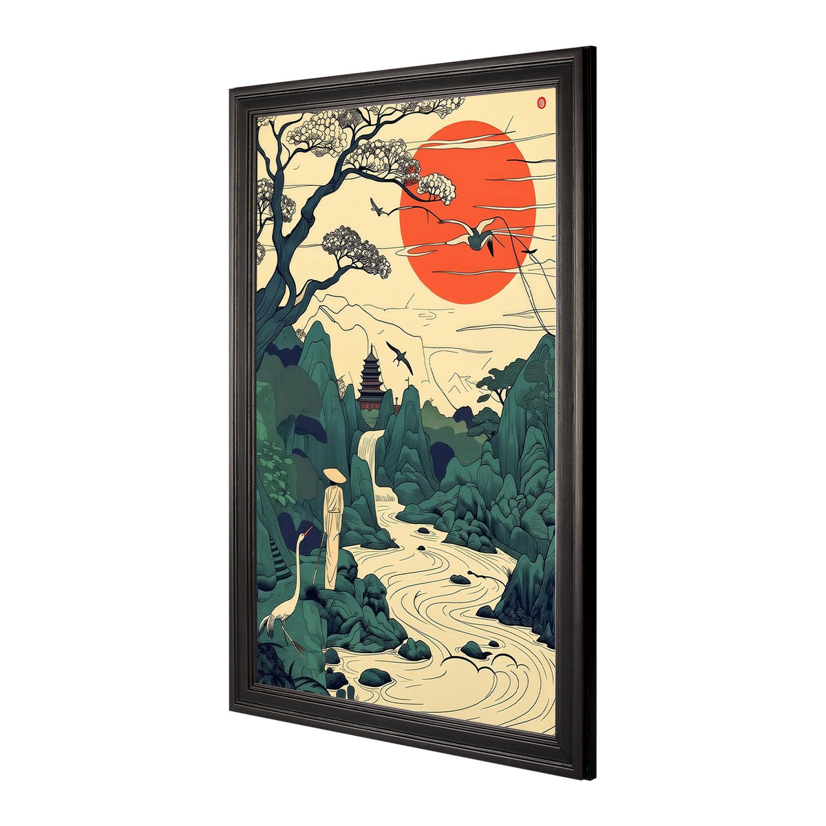 Retro Japanese Ukiyo (Black 04 / 8"L x 10"W)
