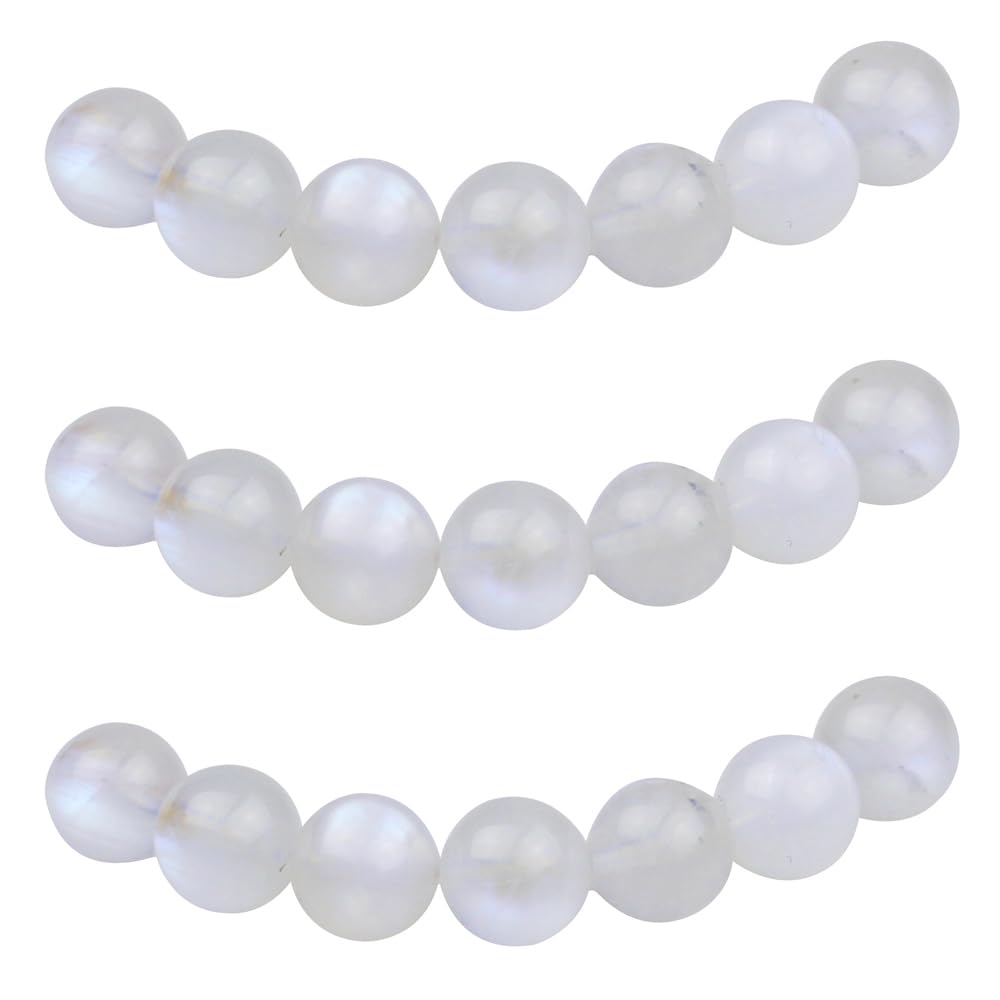 Natural Round Stone Beads 4mm Blue Moonstone Loose Gemstone Beads for Jewelry Making Bracelet Necklace 85pcs (Blue Moonstone / 4mm)