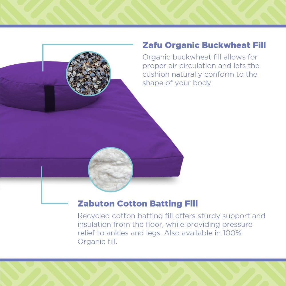 Oval XL Zafu & Zabuton Yoga Meditation Cushion Set (Oval Combo / Burgundy - 10oz Cotton Canvas)