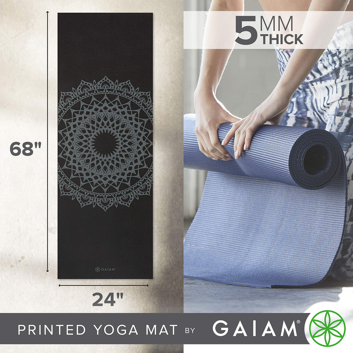 Yoga Mat Premium Print (Black Marrakesh)