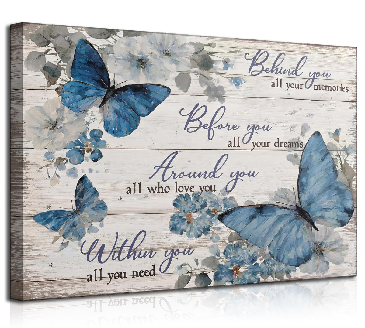 Inspirational Butterfly Canvas Wall Art 12x16Inches (Butterfly Canvas / 16"L x 12"W)