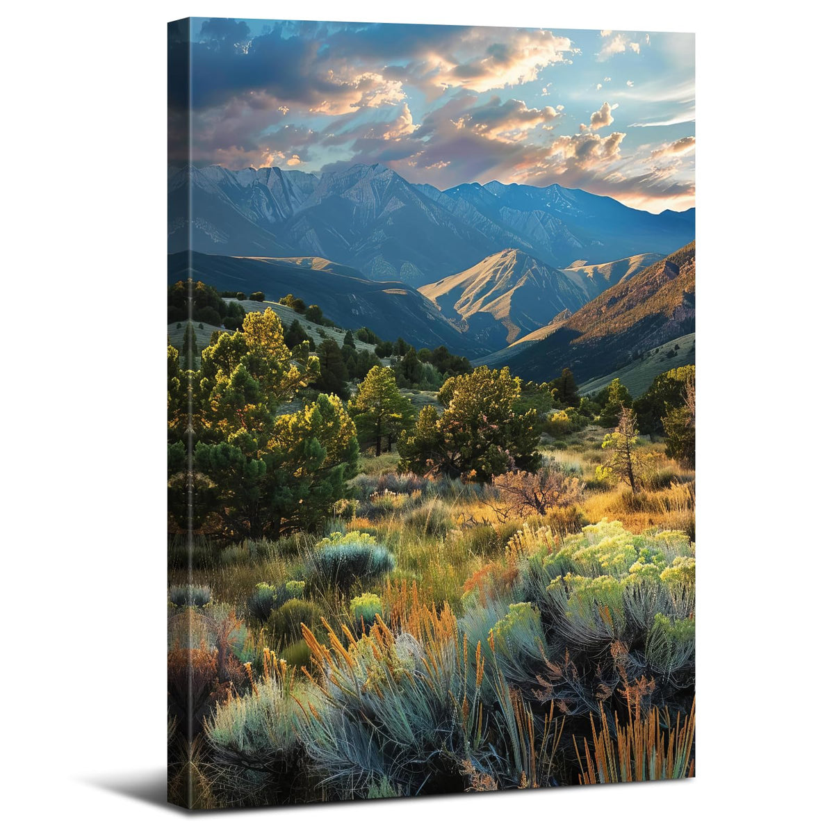 Large Mountain Scenic Wall Art for Living Room Decor National Park Scenery Canvas Prints Wilderness Landscape Pictures Wall Decor Sunset Forest Paintings Artwork for Office Home Decoration 32x48" (48"L x 32"W / National Park)