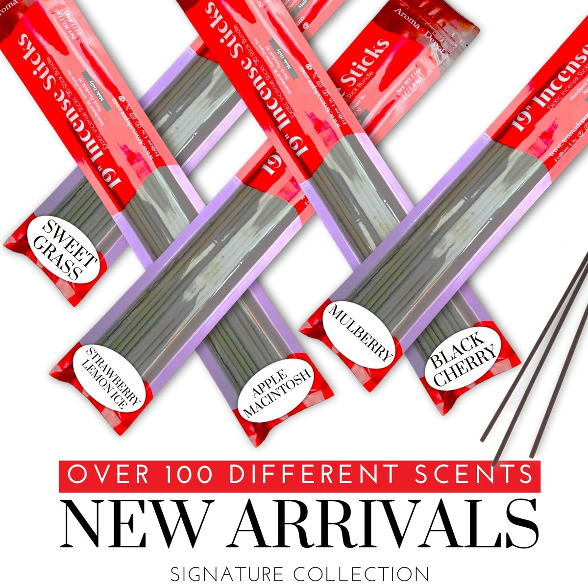 Cinnamon Apple19'' Incense Sticks Jumbo. Approx 27 to 30 Sticks Per Bundle. 19 Inch Extra Large
