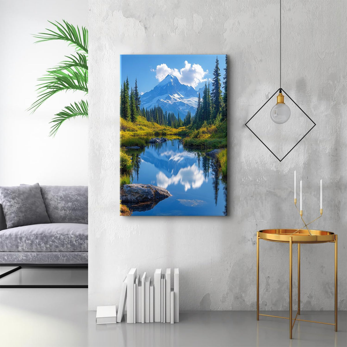 Mount Rainier Wall Art Mountains Pictures Living Room Decor National Park Canvas Prints Posters Nature Landscape Wall Decor Forest Lake Scenic Painting Artwork for Bedroom Home Decoration 32x48" (48"L x 32"W / Mount Rainier)