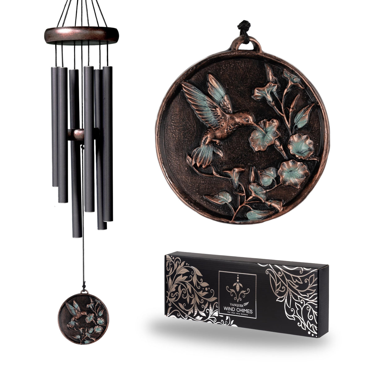 Gift Wind Chimes for Outside (30" Hummingbird)