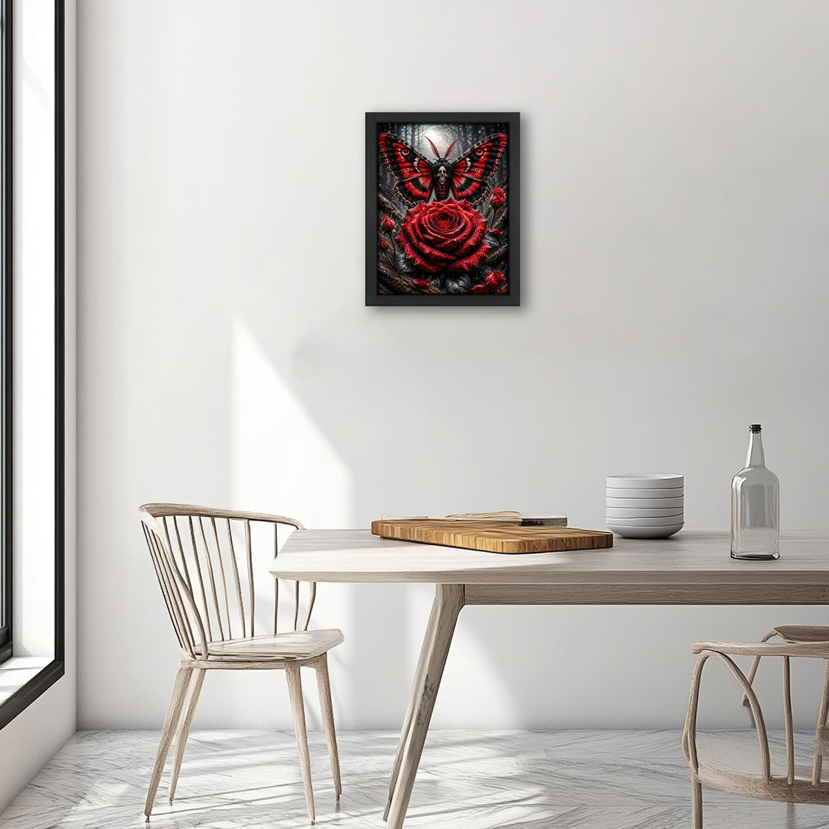 Gothic Death Moth Decor Wall Art (Wall Art Framed 53 / 10"L x 8"W)
