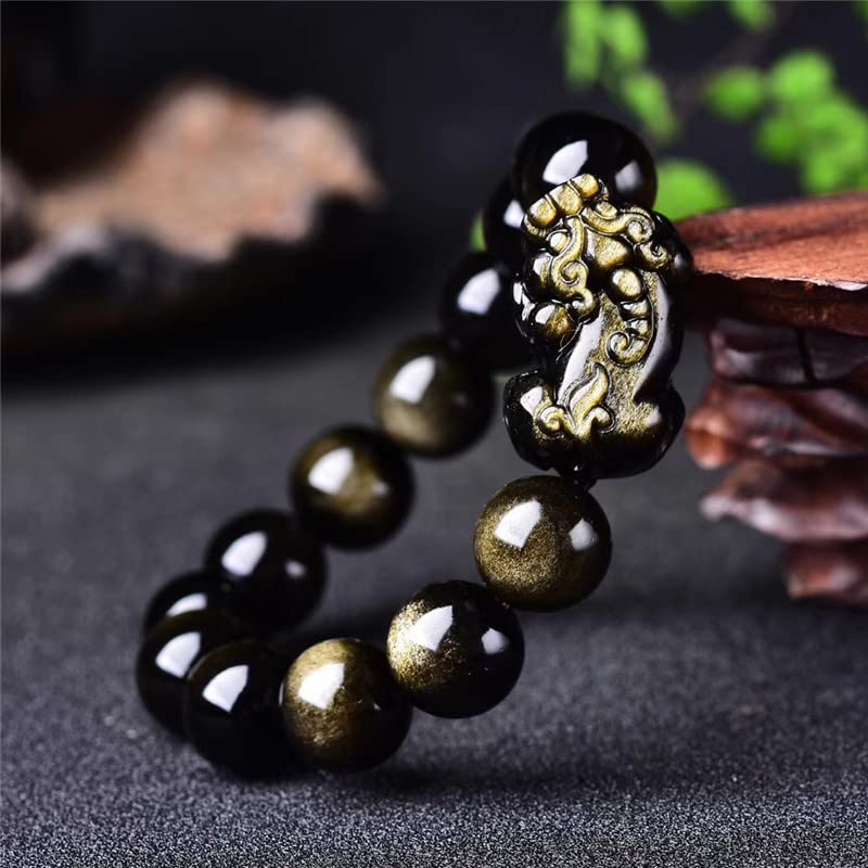 Tibetan Mala Bead Obsidian Beads Bracelet (PIXIU-14mm)
