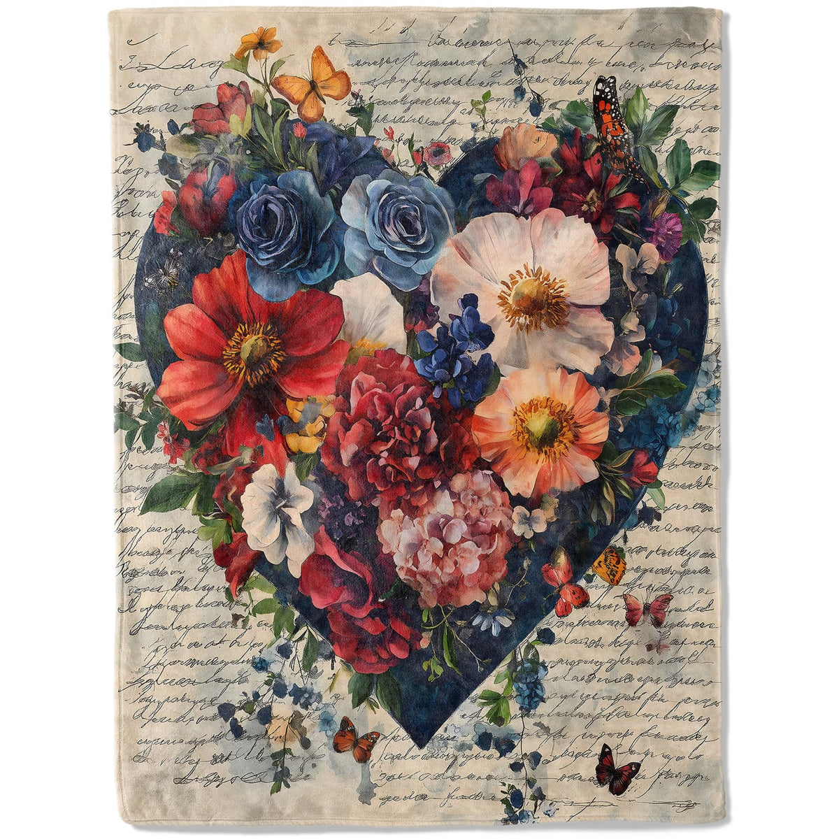 Heart of Love Flannel Blanket (40x50in / Heart)