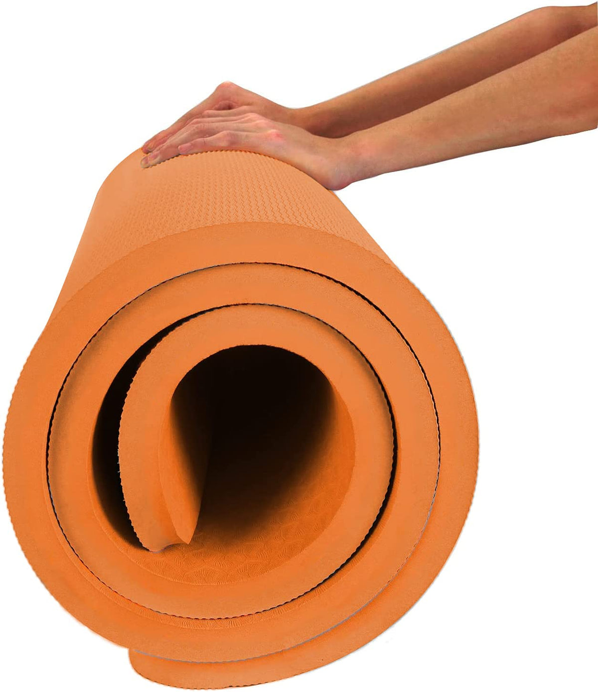 4 5 inch TPE Yoga Mat Fitness & Exercise Mats Large Size 72"L x 32"W Non (Orange)