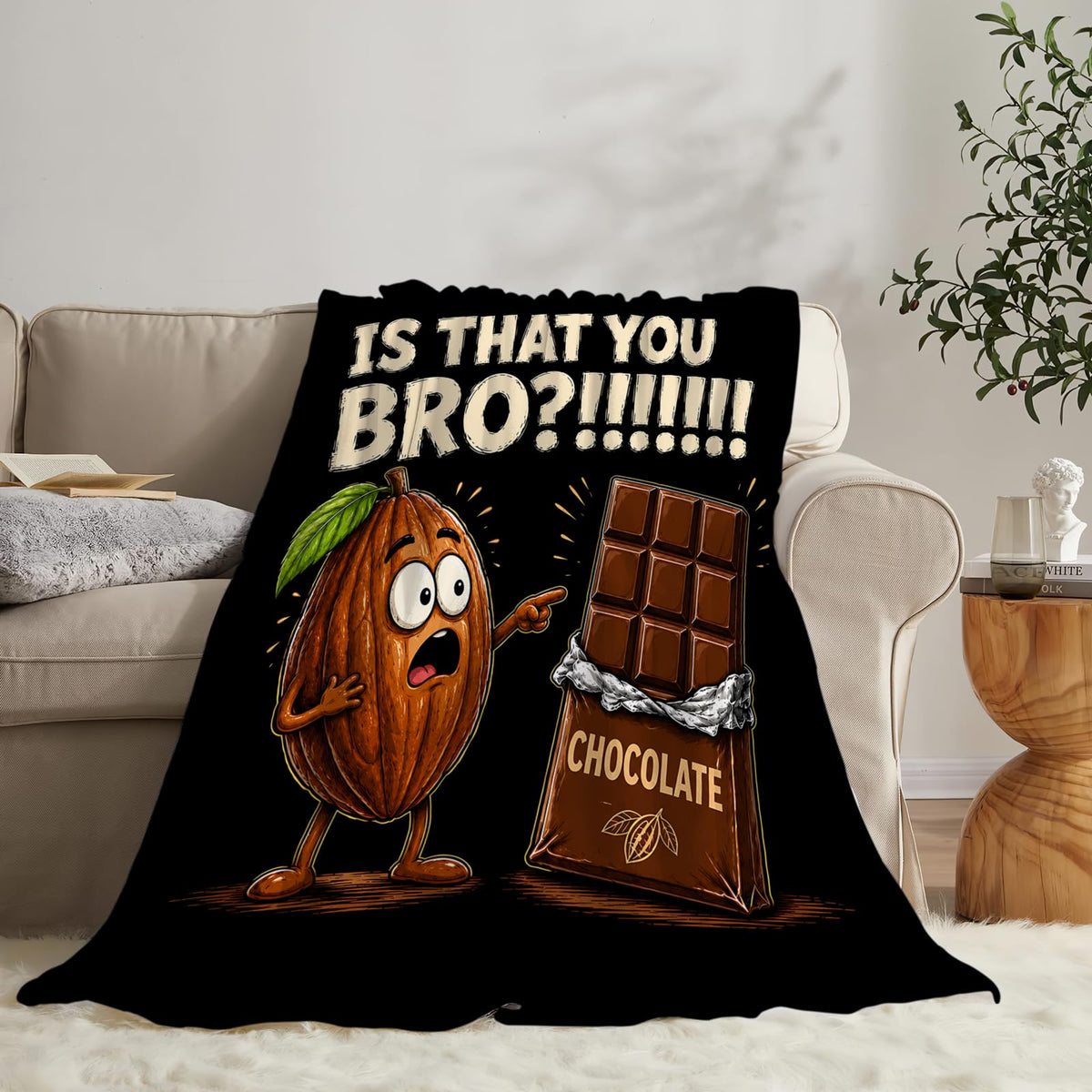 Funny Chocolate Blanket (50"x60" / Chocolate)