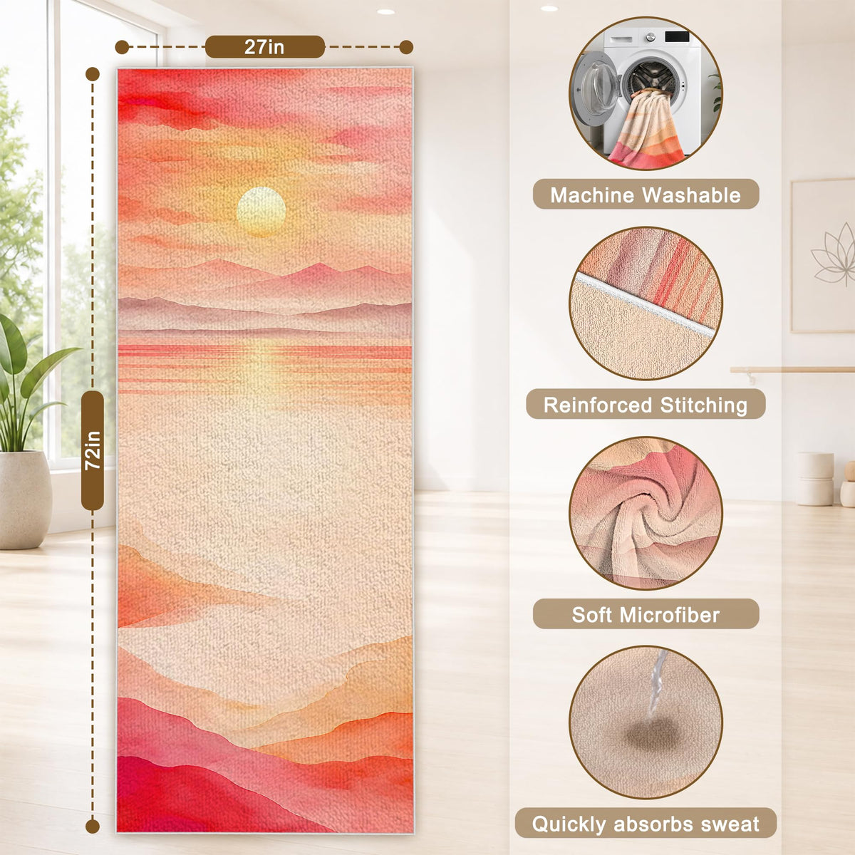 Yoga Mat Towel (Sunset / Casual)